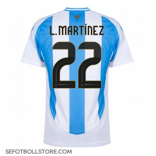 Argentina Lautaro Martinez #22 Replika Hemmatröja Copa America 2024 Kortärmad